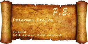 Peterman Etelka névjegykártya